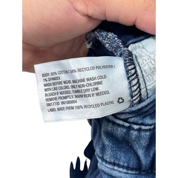 Oshkosh Bib Overalls Denim Stretchy Ruffles Girls Size 5T - Picture 3 of 5